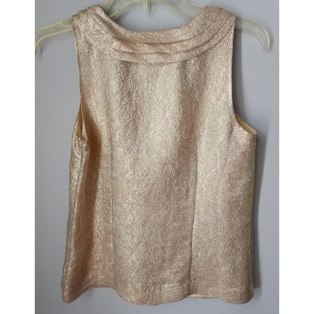 J Crew Gypsy Rose Metallic Cami top blouse silk Size 0 Women’s Shimmering Gold